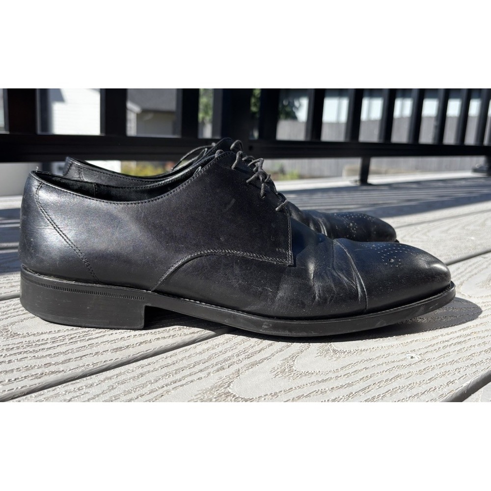 Salvatore Ferragamo Black Leather Oxford Lace Up Shoes‎ Men's Size 9.5 2E